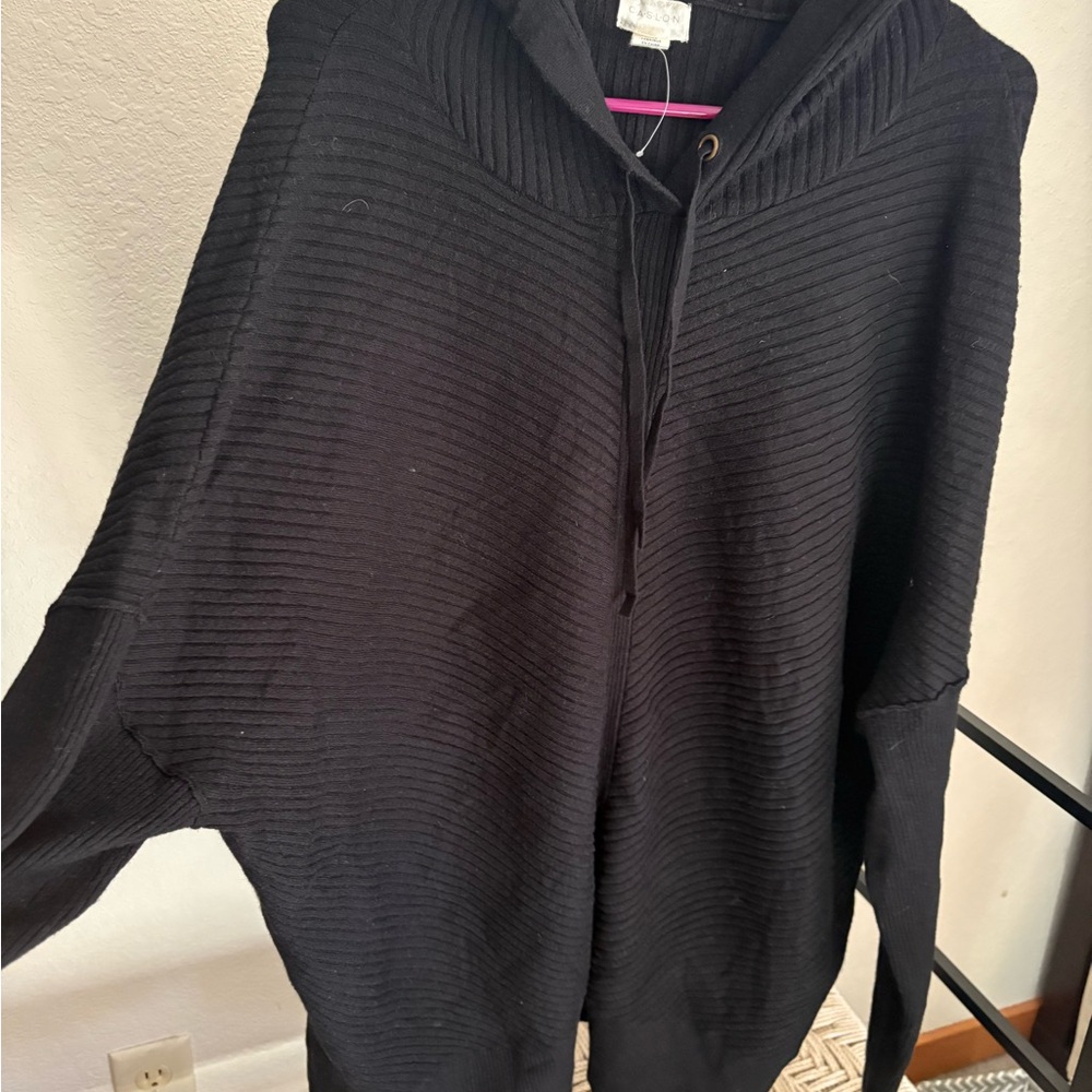 Caslon Black Hooded Sweater